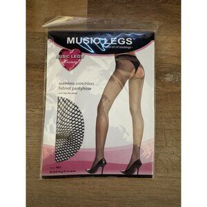 Music Legs Seamless Crotchless Fishnet Pantyhose One Size